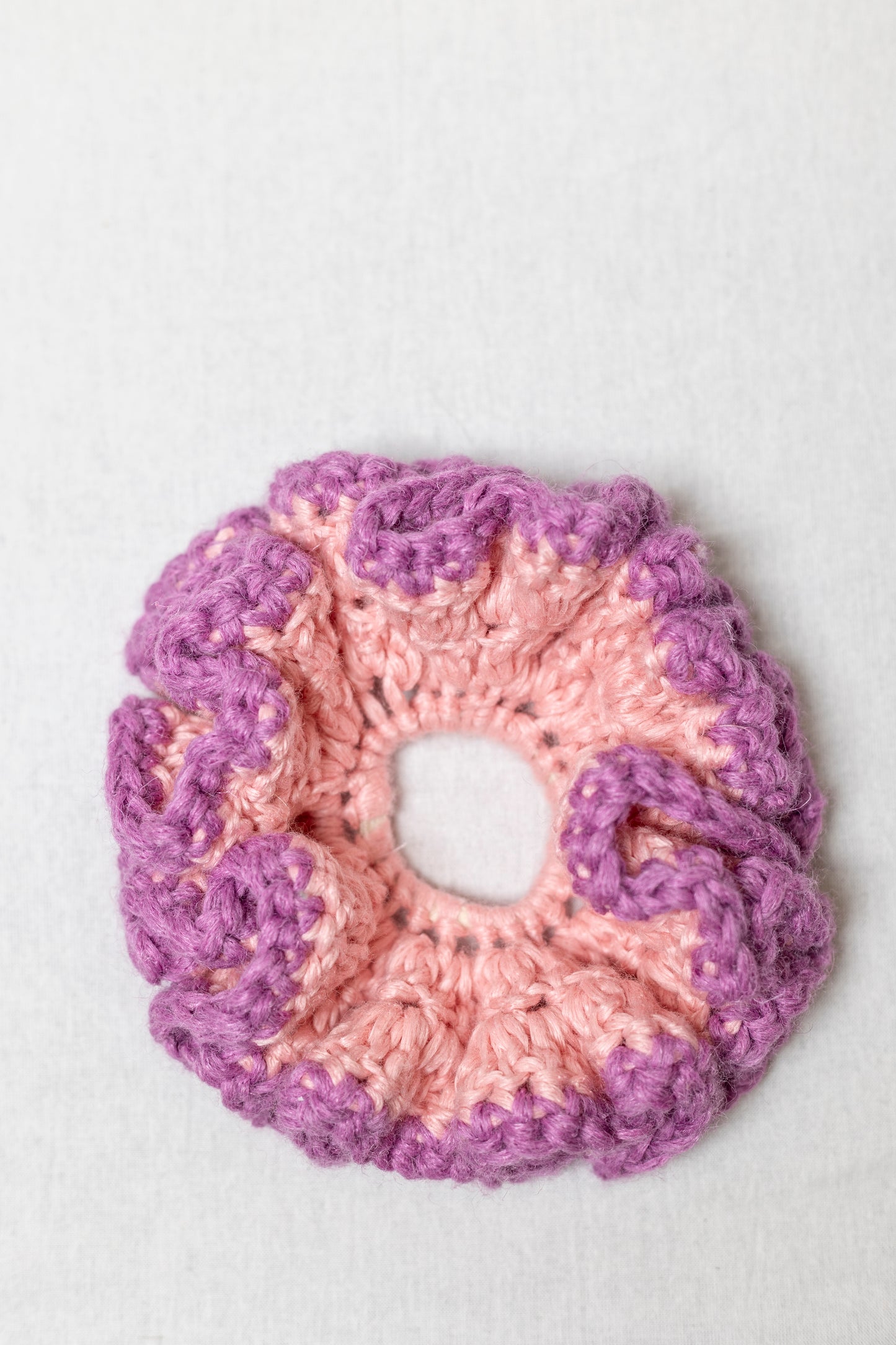 PETAL SPIRAL PINK AND PURPLE SCRUNCHIE